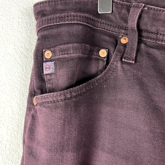AG Adriano Goldschmied Jeans Mens 36x33 The Tellis Modern Slim Burgundy Maroon - Picture 6 of 11
